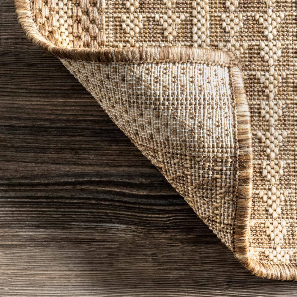 nuLOOM 4' x 5' Outdoor Geometric Area Rug, Stain Resistant, Weather Resistant, High Traffic, Patio, Balcony, Outside, Ranya Light Brown