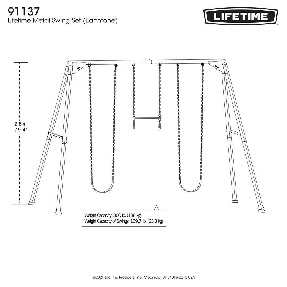 Lifetime Playset 10' Swing Set - Earthtone