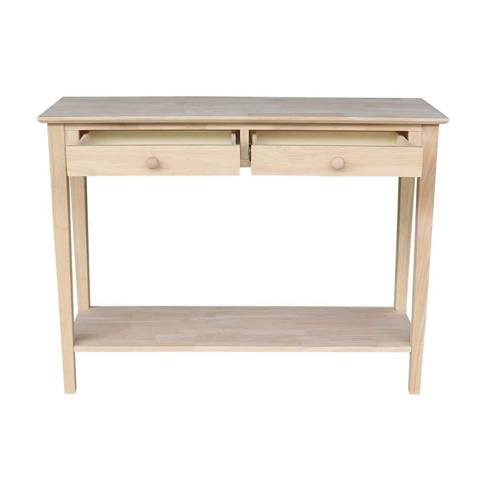 International Concepts Spencer Server-Wood: Hardwood Entryway Table with Drawers & Fixed Shelf