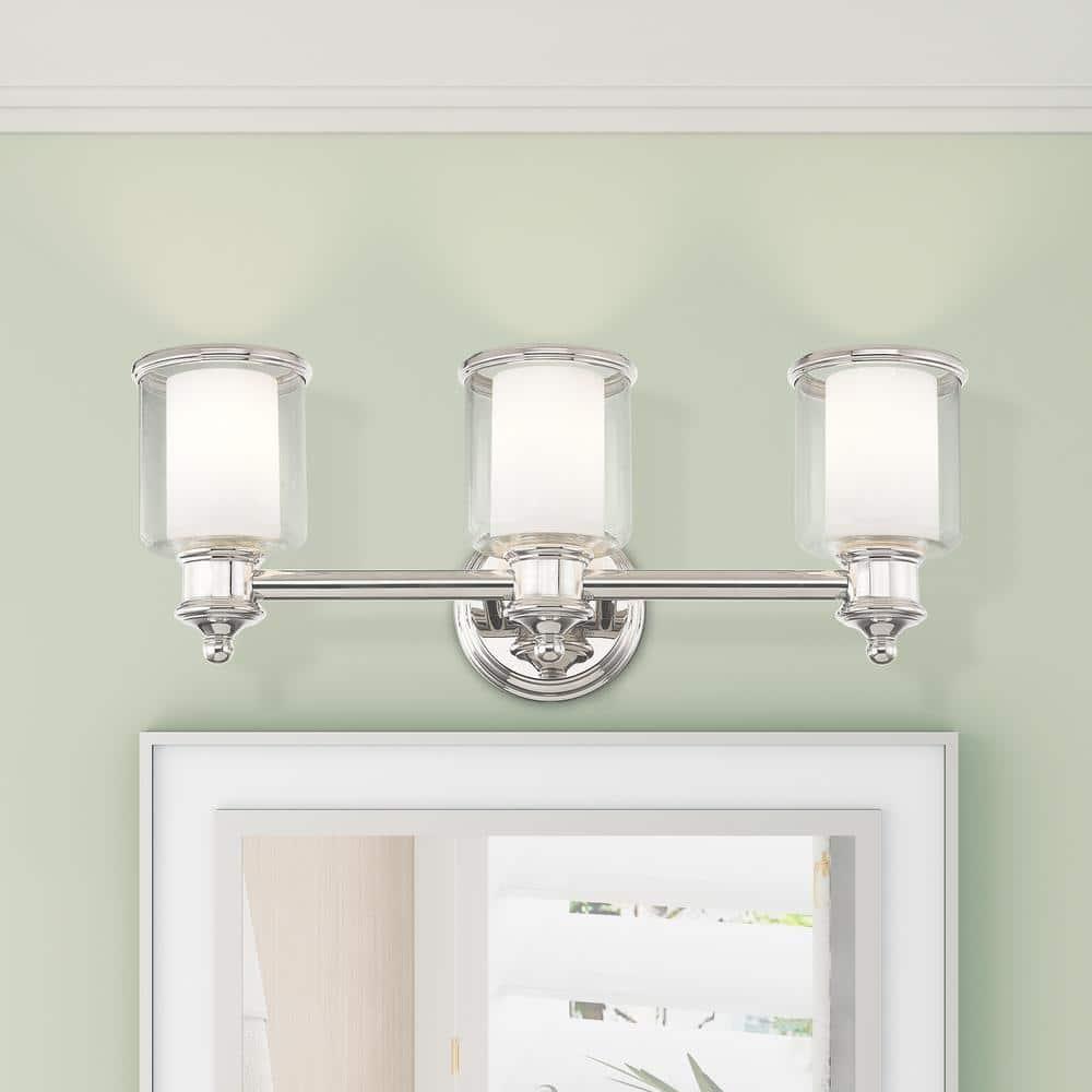 Livex Lighting Middlebush 3 - Light Vanity in  Polished Nickel