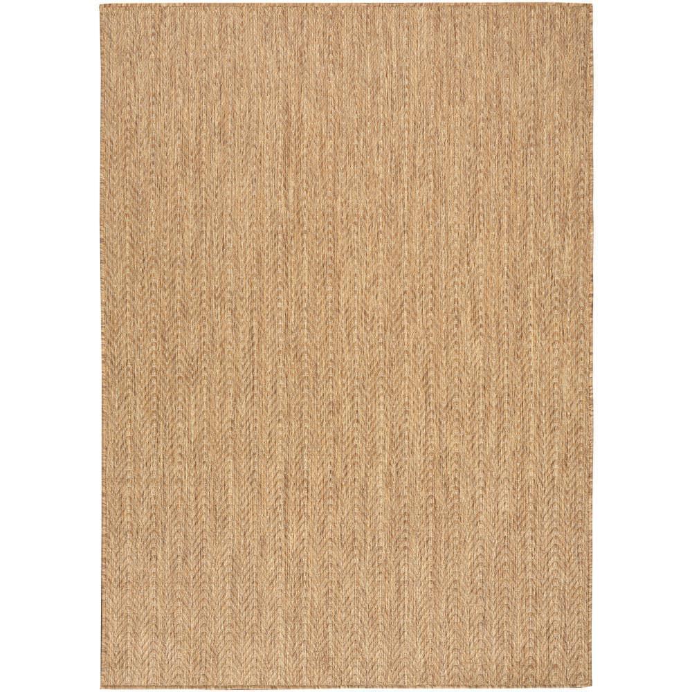 Nourison Horizon Indoor/Outdoor 5' x 7' Natural Modern Chevron Flatweave Rug