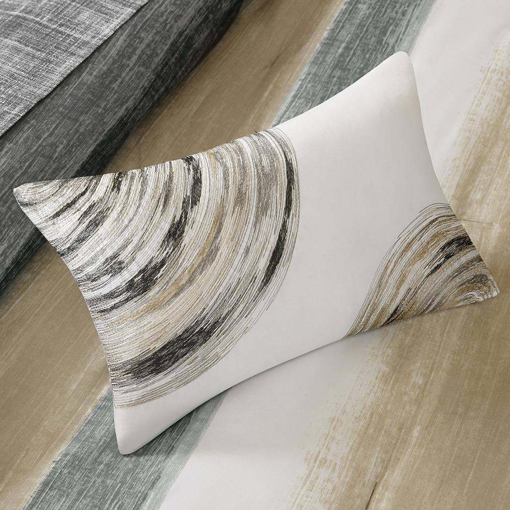 Madison Park Essentials Saben Striped Comforter Set with Cotton Bed Sheets
