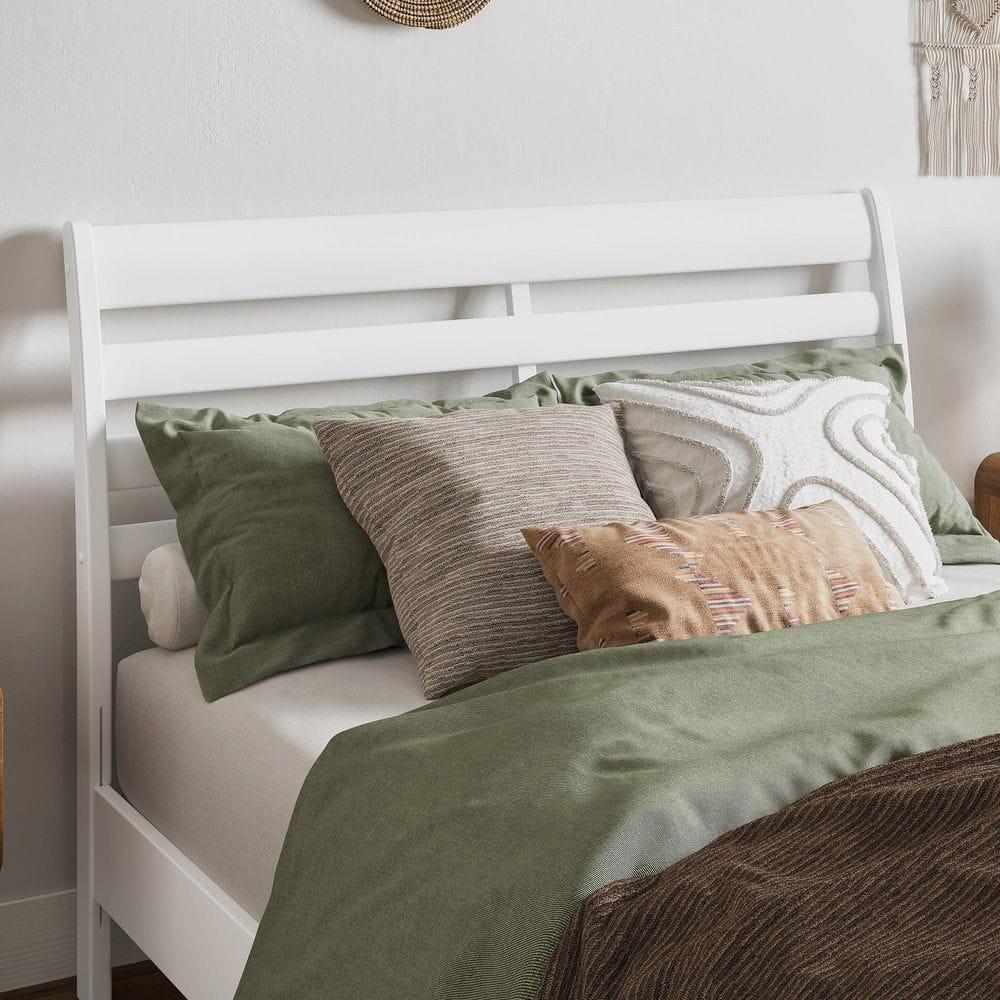 AFI Furnishings Savannah Full Solid Wood Headboard with Attachable Charger in White