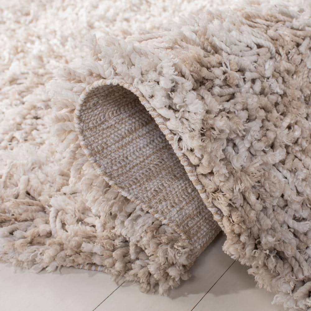 Rio Shag SG960 Hand Loomed Indoor Accent Rug - Beige/Ivory - 3'x5' - Safavieh