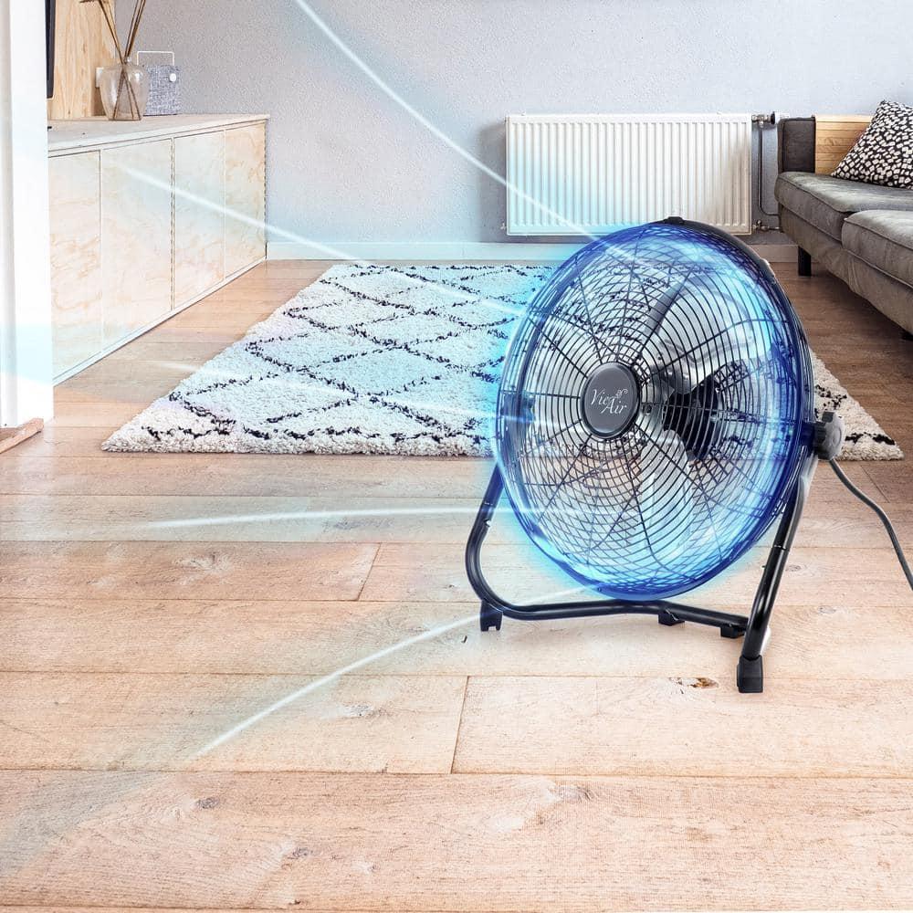 Vie Air Twin 12 Inch High Velocity All Metal Tilting 3 Speed Floor Fan