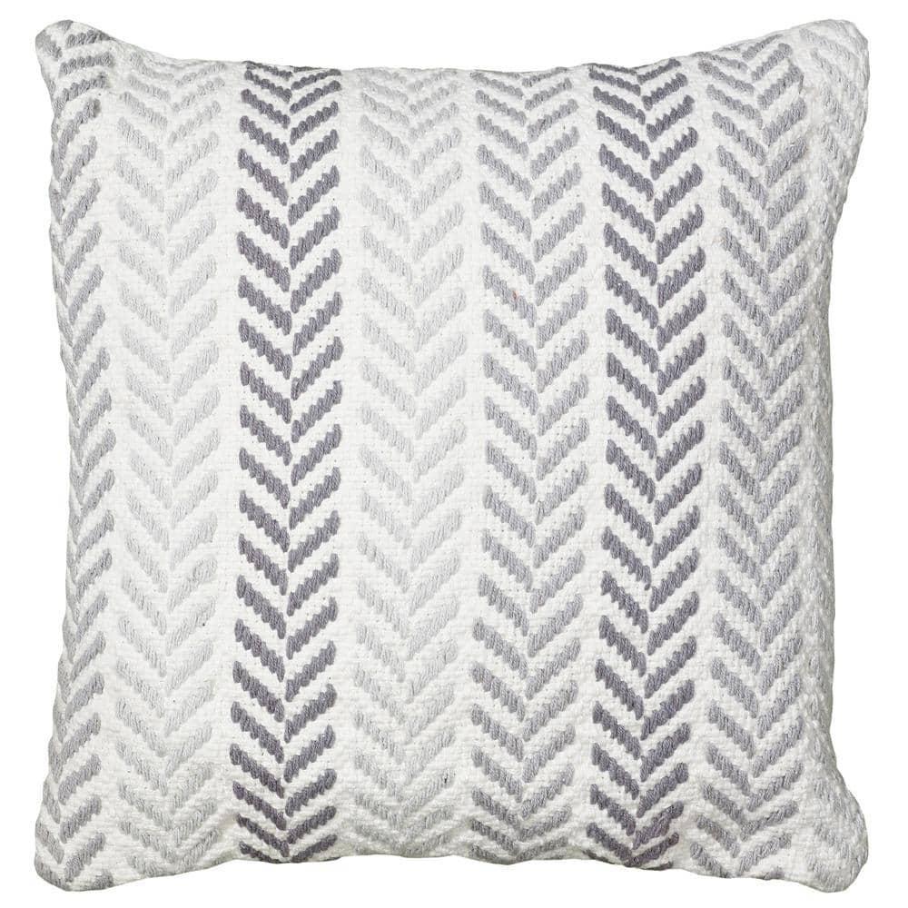 HomeRoots 18" Gray and White Throw Pillow