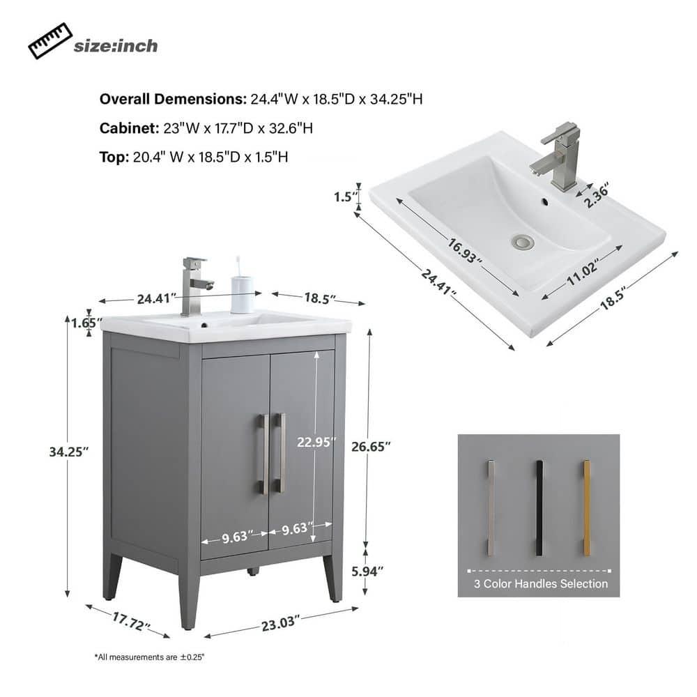 24" Single Bathroom Vanity Set