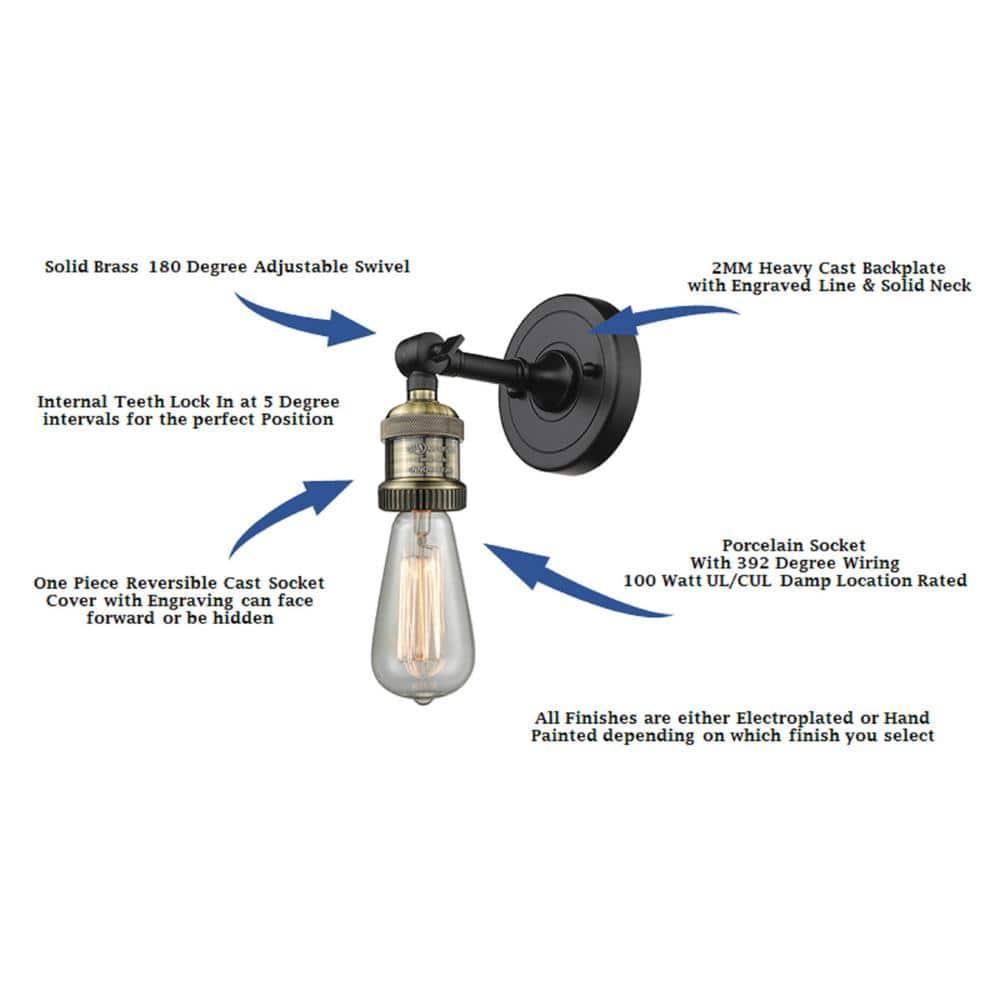 Innovations Lighting Halophane 1 - Light Sconce in  Black Antique Brass
