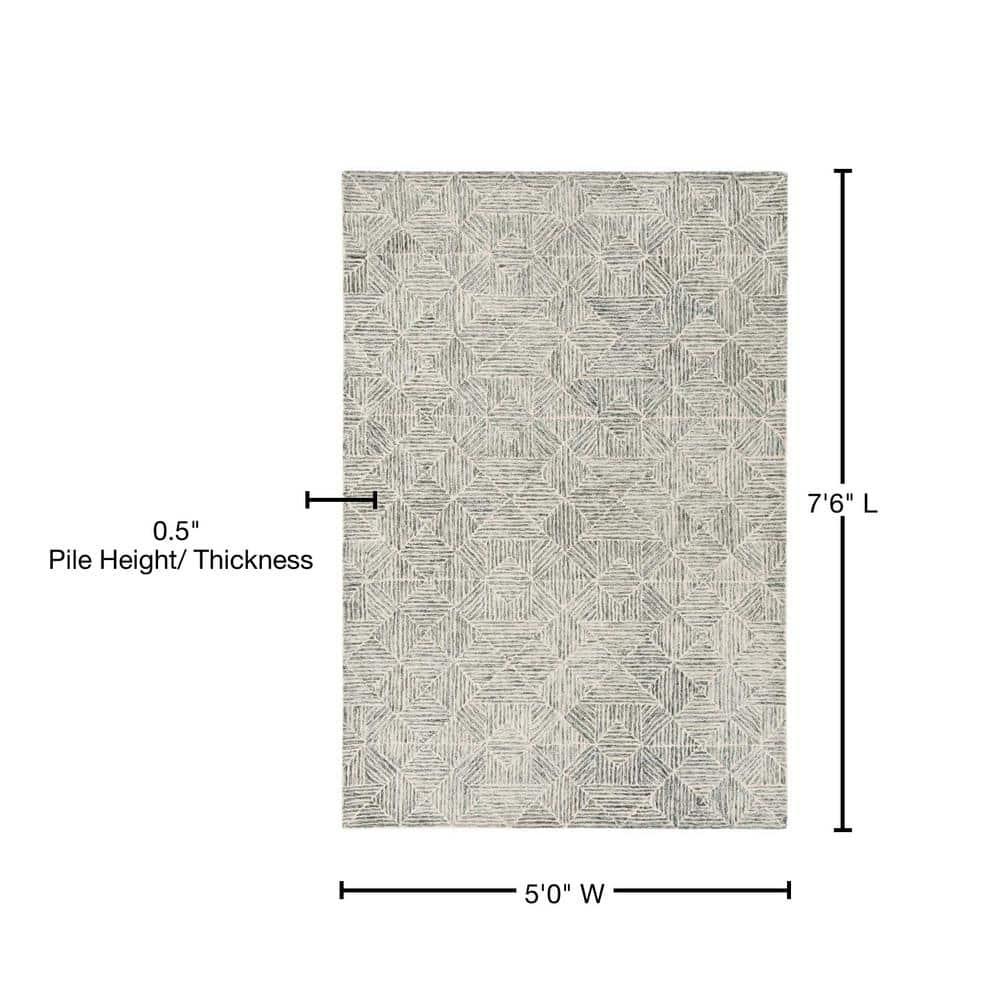 SAFAVIEH Abstract Brock Geometric Area Rug, Green/Ivory, 5' x 8'