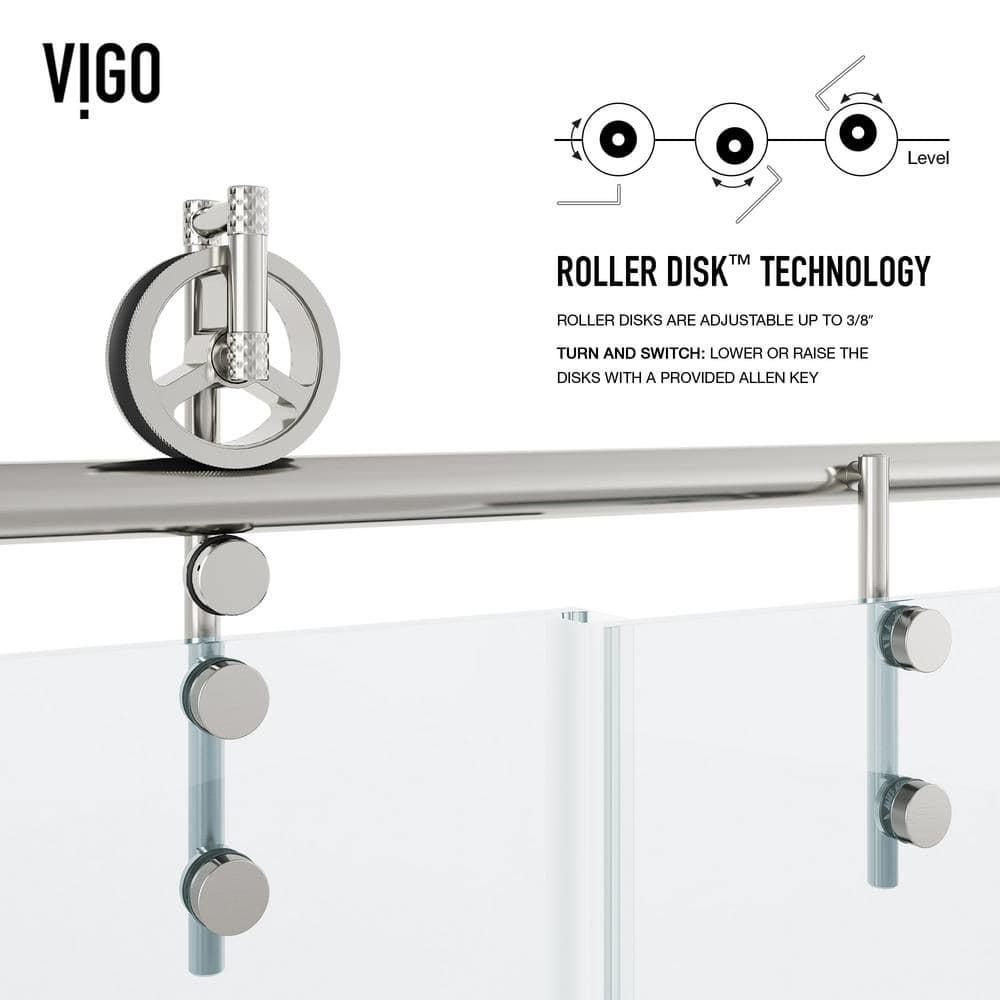 Hamilton 56-60" W x 78" H Sliding Frameless Shower Door with 3/8" Clear Glass