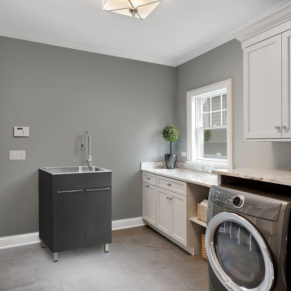 All-In-One 24.1" L x 21.3" W Free Standing Laundry Sink with Faucet