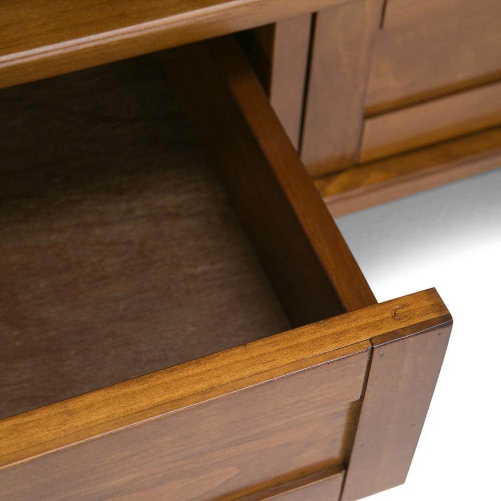 Simpli Home Warm Shaker 47"W Solid Wood TV Stand for TVs up to 55" with 2 Storage Cabinets and 2 Drawers