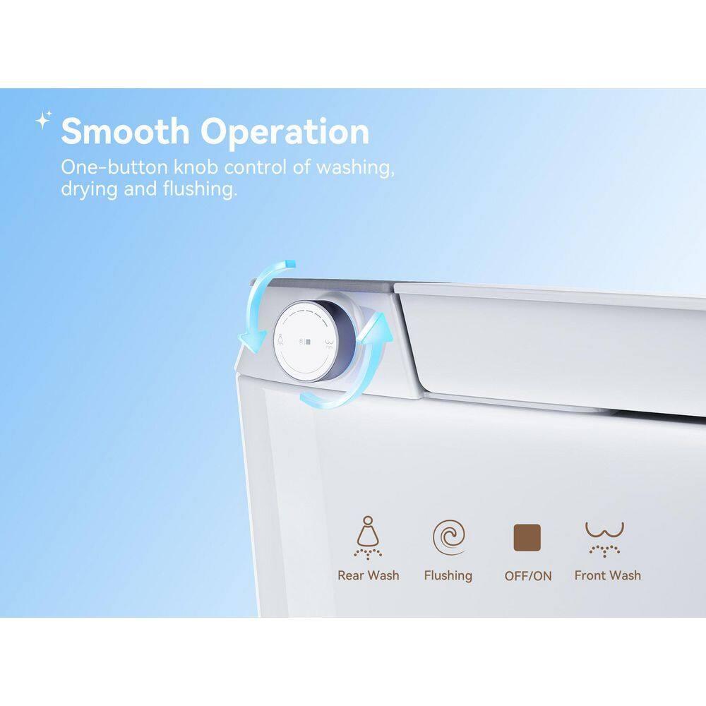 Smart Toilet with Bidet Built-in Filtered Water Cleaning, Instant Warm Water & Heated Seat, Smart Bidet Toilet with Auto/Blackout Flush, Dryer, Deodorization, Night Light & Digital Display