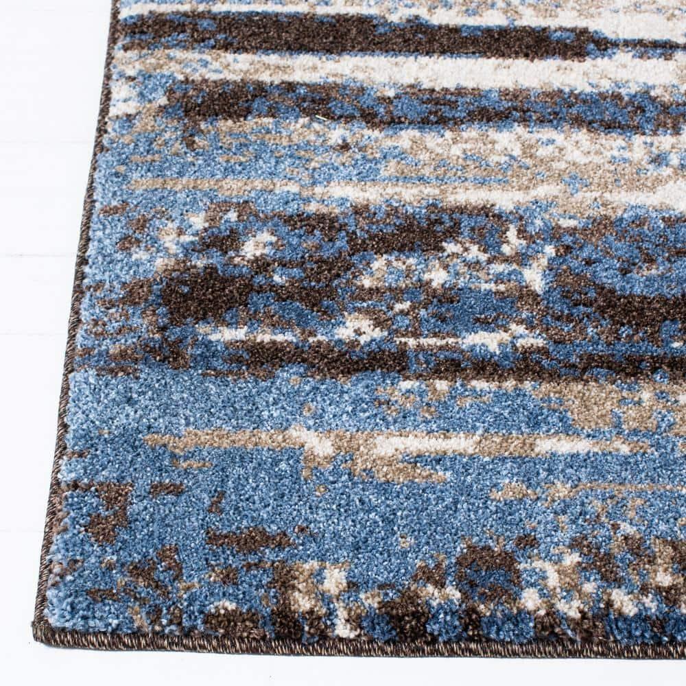 Retro RET2138 Power Loomed Indoor Area Rug - Cream/Blue - 6'x6' - Safavieh.