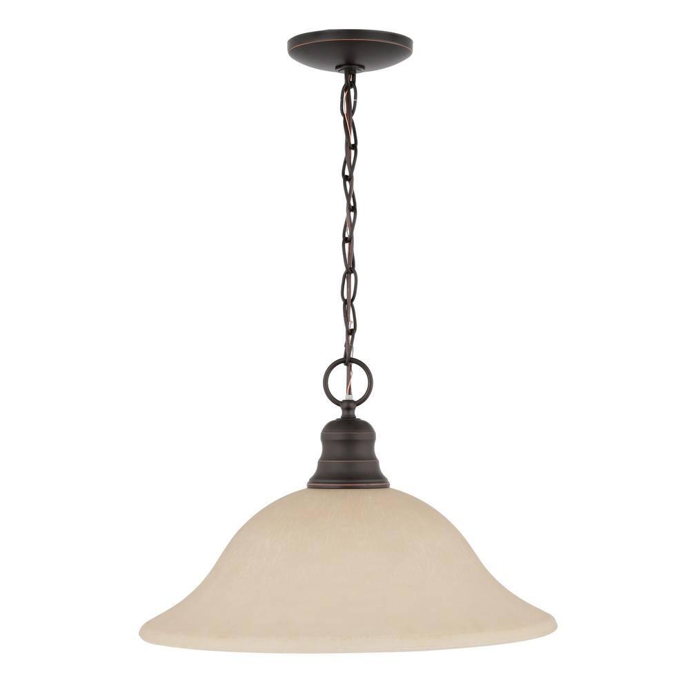 Nuvo 60-1276 - 1 Light  16"  Pendant w/ Champagne Linen Washed Glass