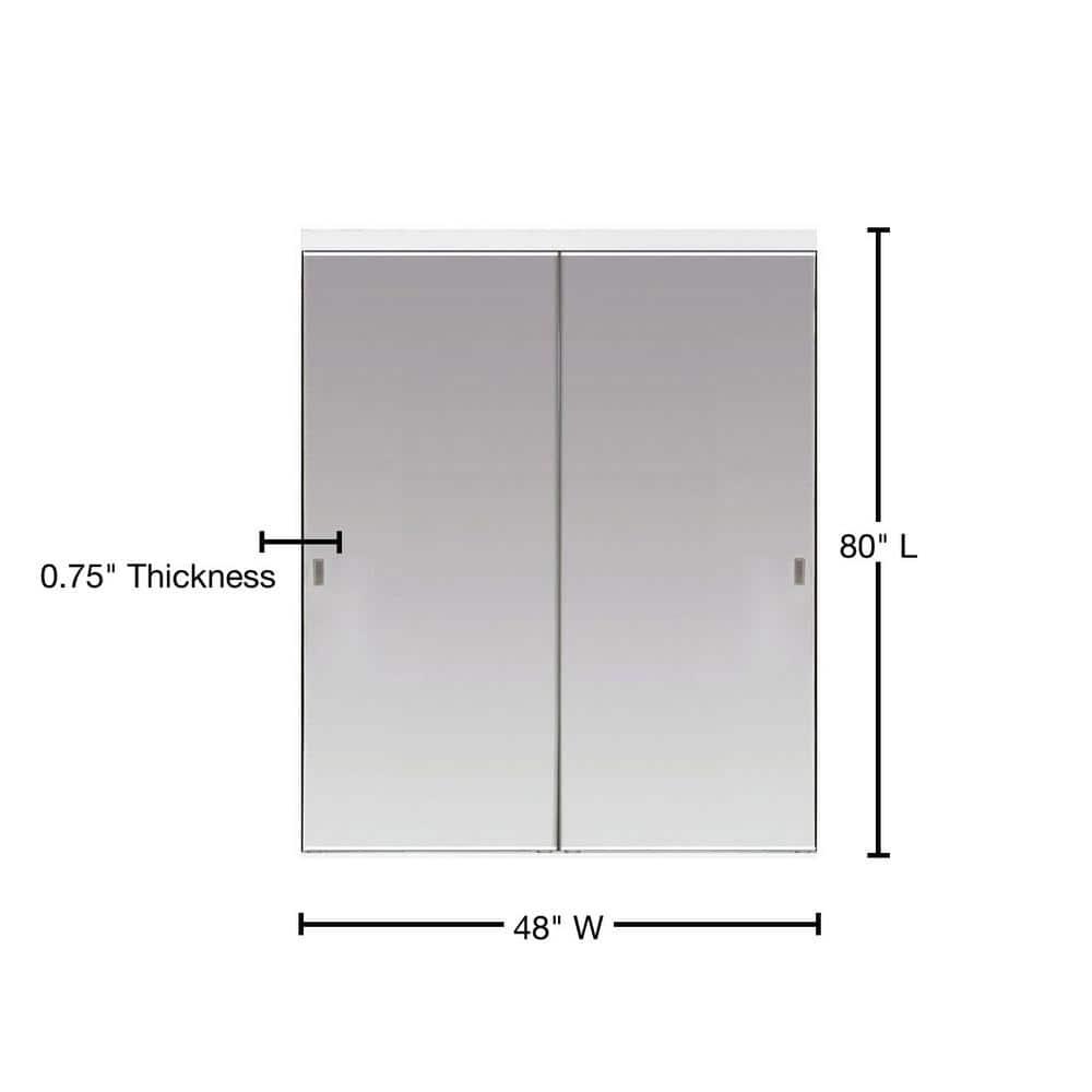 Custom Door and Mirror Solid + Manufactured Wood Mirrored Sliding Closet Doors