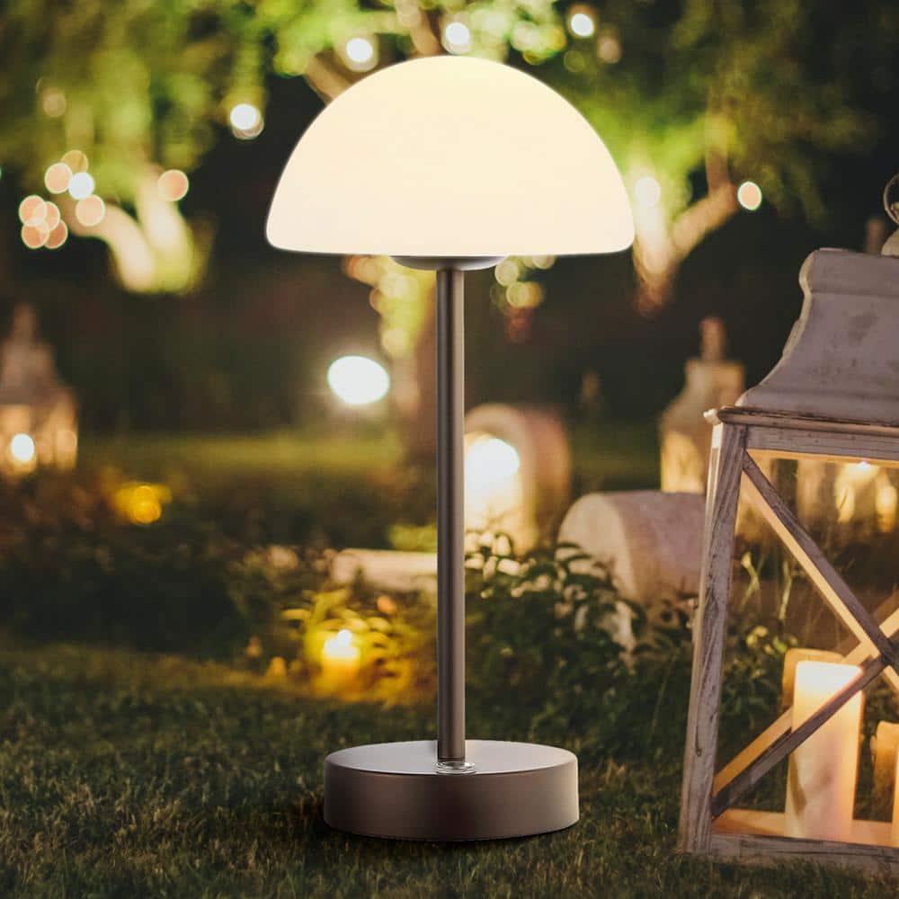 JONATHAN Y JYL7109B Xavier 12.5" Bohemian Farmhouse Iron Rechargeable Integrated Portable LED Table Lamp, Coastal, Contemporary for living room, dinning room, bedroom, Oil Rubbed Bronze/White