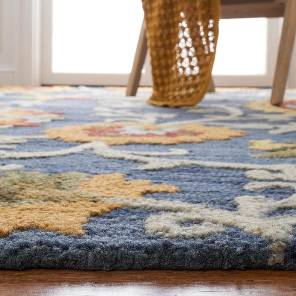 Blossom BLM401 Hand Tufted Area Rug - Navy/Multi - 8'x10' - Safavieh.