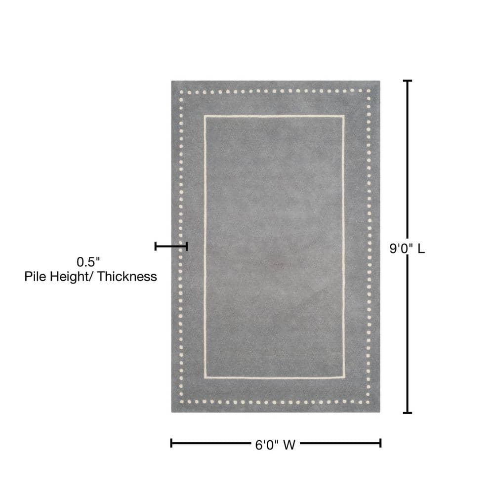 Bella BEL151 Hand Tufted Area Rug - Silver/Ivory - 6'x9' - Safavieh.