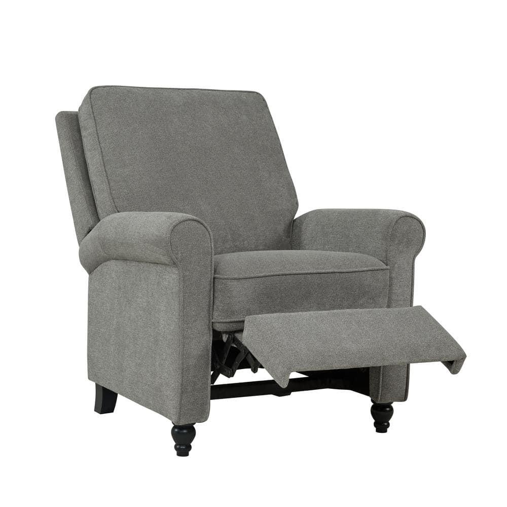Homesvale Lincoln Push Back Recliner Chair, Gray Chenille
