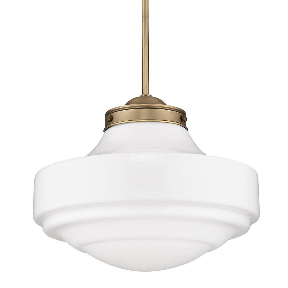 Modern Brass Finish Vintage Milk Glass Ceiling Pendant Light