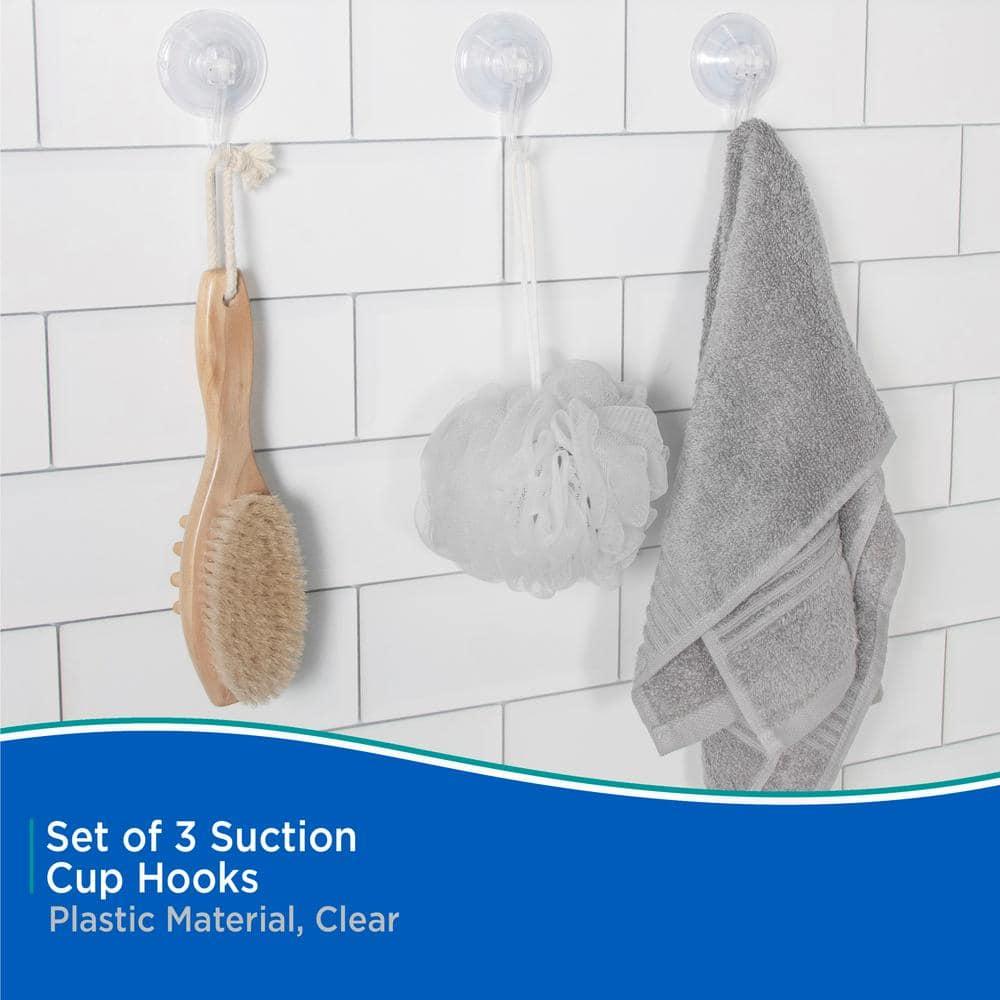 Kenney KN61551V3 Suction Cup Wall Mounted Towel Hook (Set of 3)