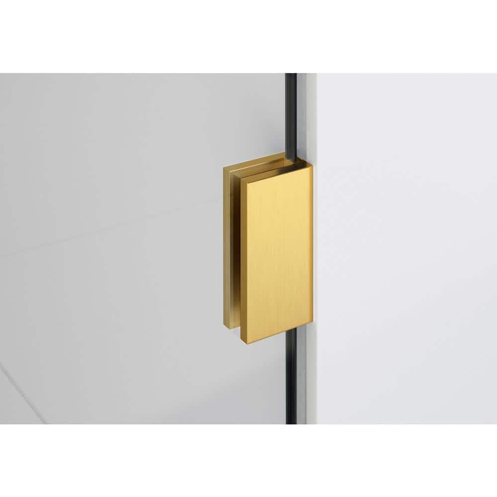 Illume 33.5 in. x 78 in. Fully Frameless Wall Hinge Shower Door