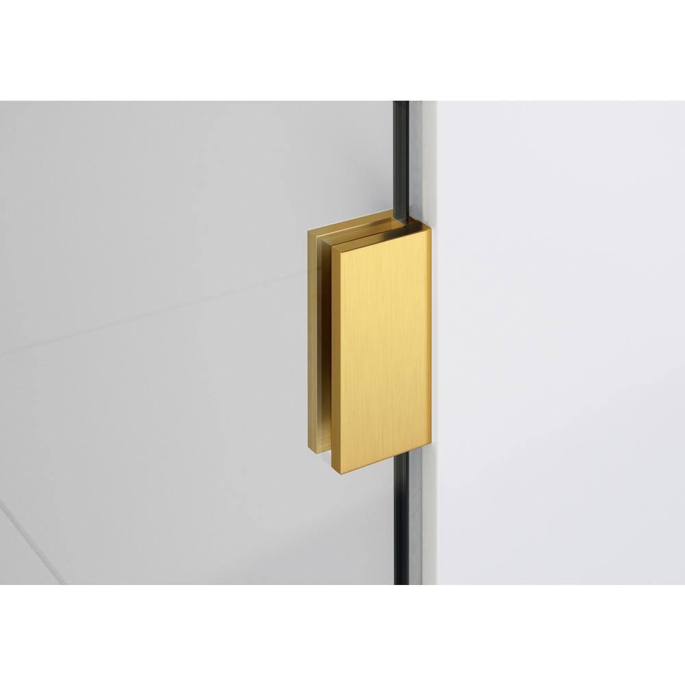 Illume 75.5 in. x 78 in. Fully Frameless Wall Hinge Shower Door