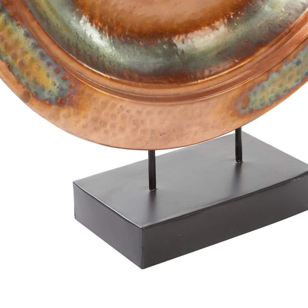 25" x 30" Copper Metal Geometric Sculpture with Black Stand, by DecMode