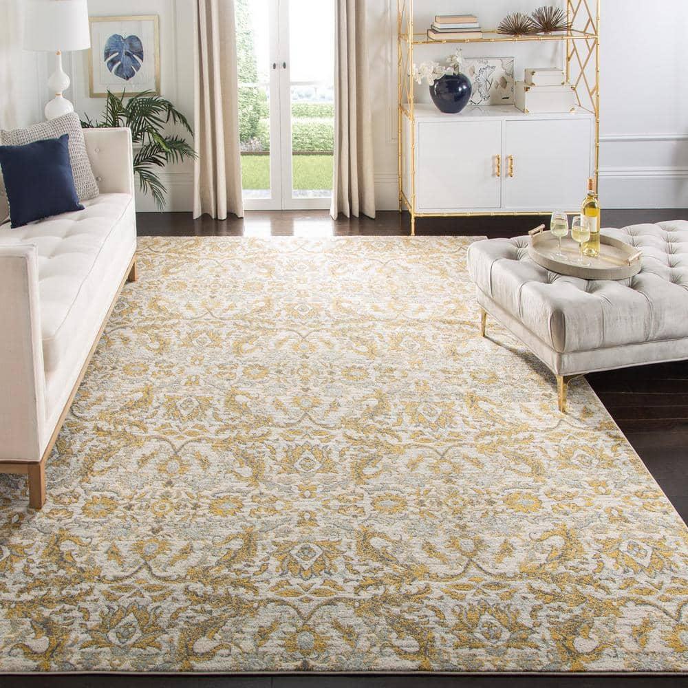 Evoke EVK238 Power Loomed Area Rug - Ivory/Gold - 8'x10' - Safavieh.