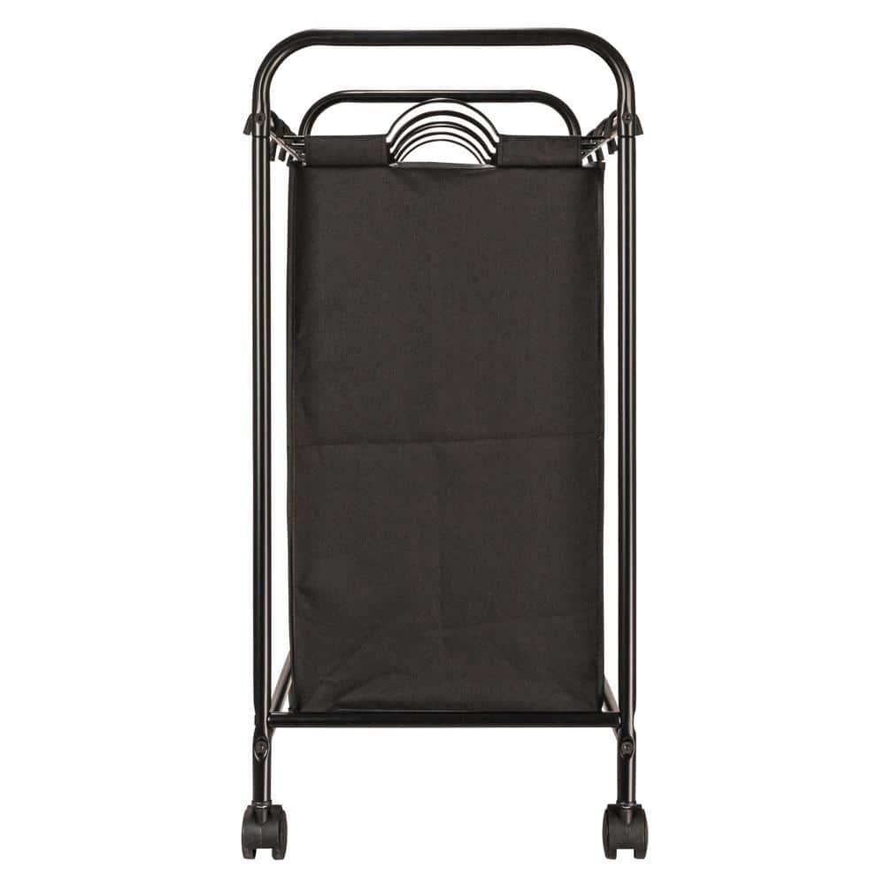 Rolling Laundry Sorter, 4 Bag Laundry Sorter Cart with Washable and Removable Bags, Black