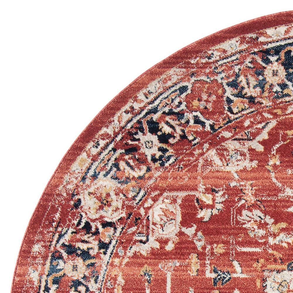 Charleston CHL411 Loomed Indoor Area Rug - Red/Ivory - 6'7"x6'7" Round - Safavieh