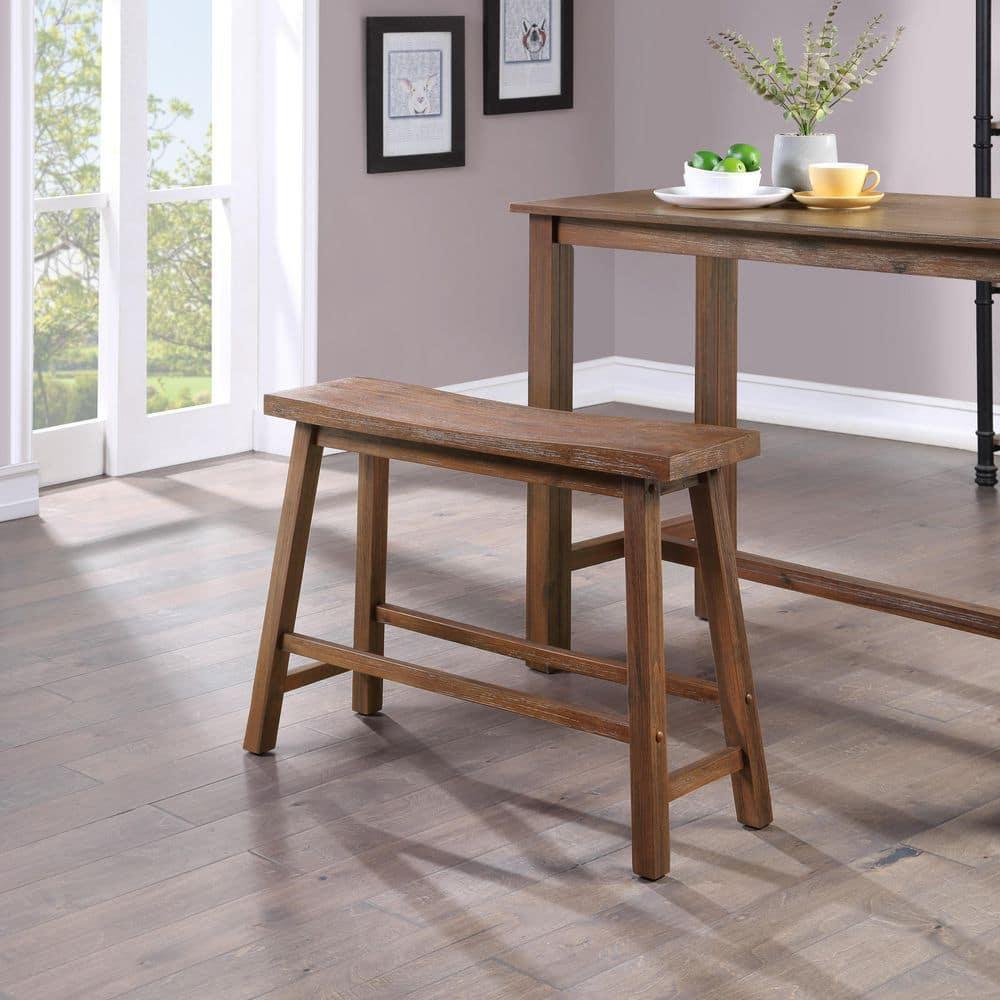 Sonoma Bench Chestnut - Boraam: Modern Rectangle Wood Dining Bench, Spot Clean, 600 lbs Capacity