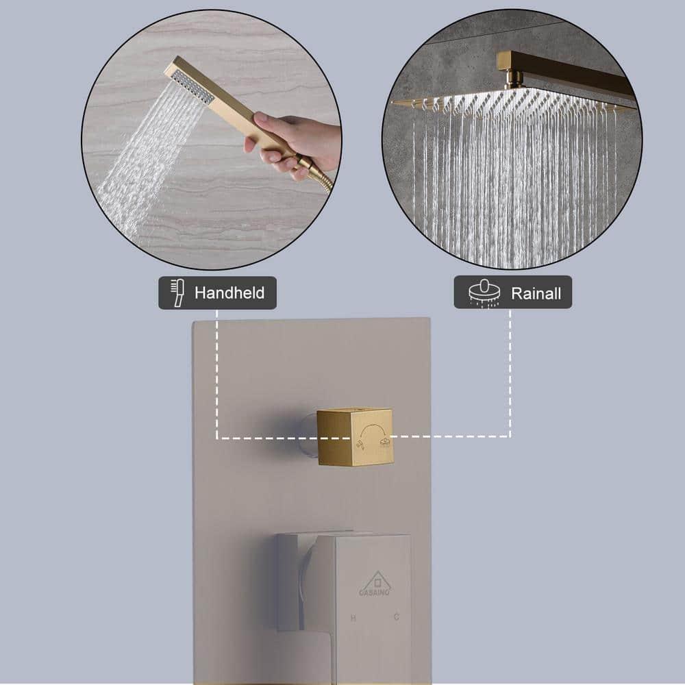 CASAINC Pressure-Balanced (Temperature And Volume) All-In-One Kit with Rough in-Valve M6066-A-10-BG