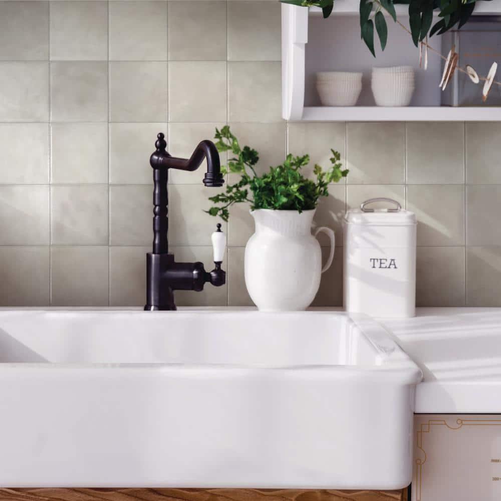 Peel and Stick Gel Backsplash Tile Zellige 9'' x 9'' (Set of 4)