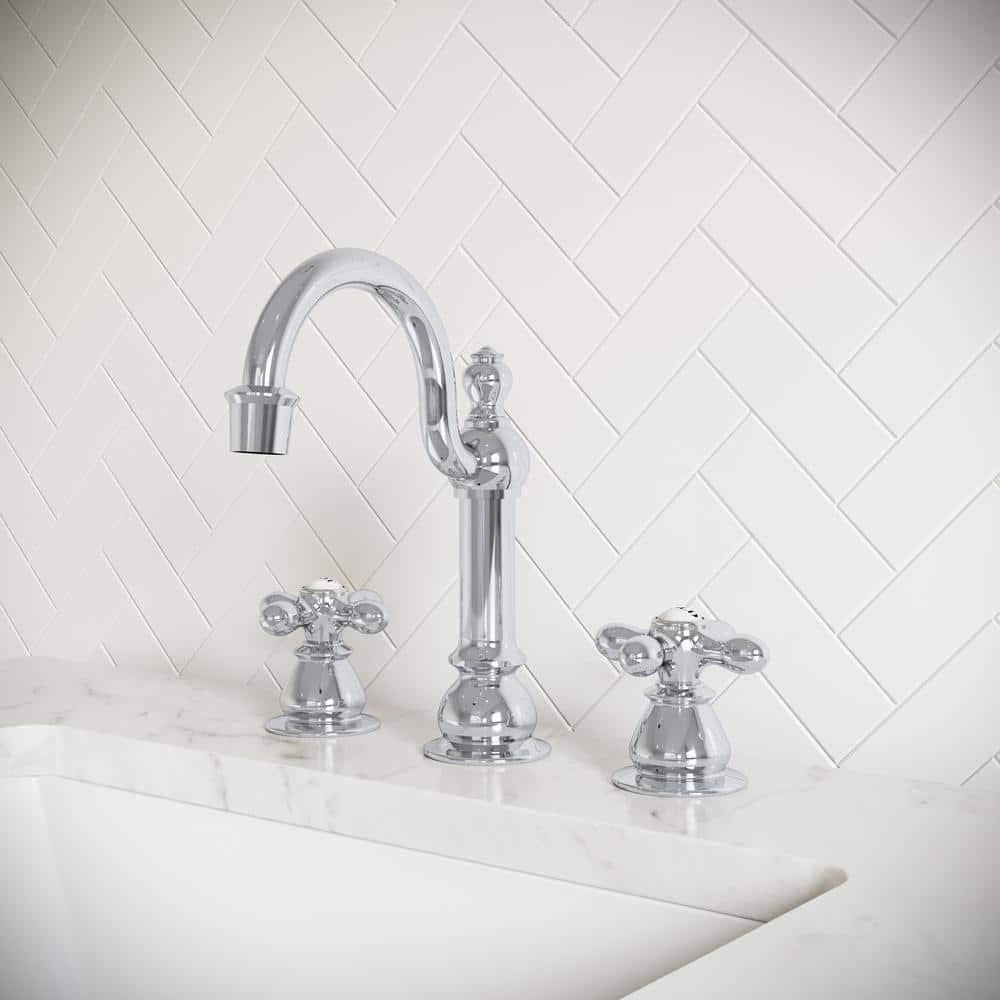 Vintage Widespread 2-handle Bathroom Faucet with Drain Assembly