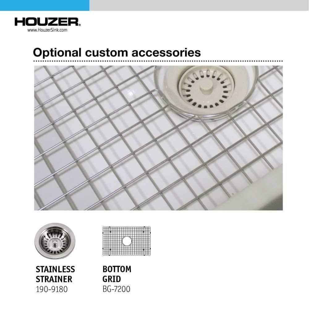 Houzer Platus 33 inch Black Fireclay Apron Front Farmhouse Single Bowl Kitchen Sink - PTG-4300 BL