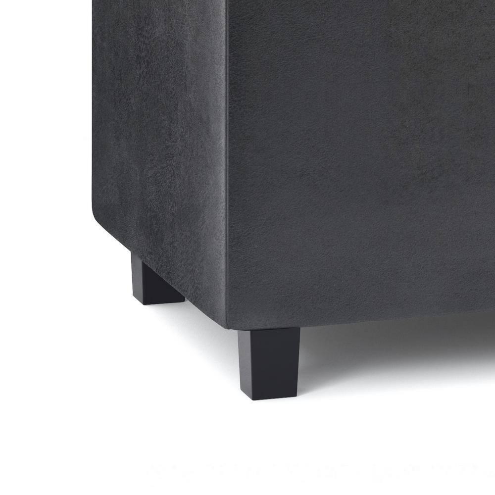 Simpli Home Cosmopolitan Faux Leather Ottoman