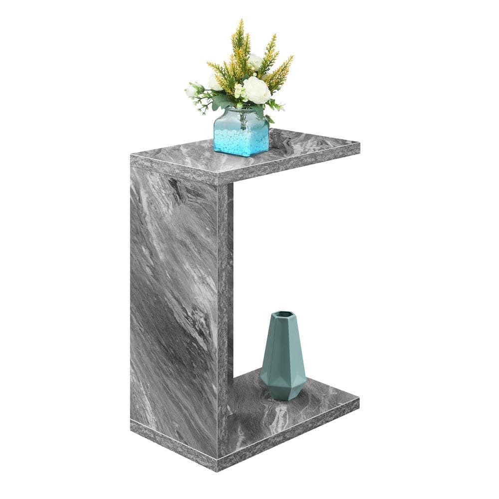Convenience Concepts Northfield Admiral C End Table, Gray Faux Marble