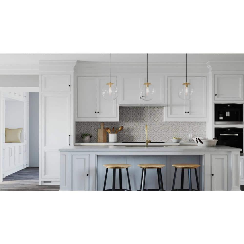 Progress Lighting P500311-109 Atwell - 1 Light Large Pendant   Brushed Bronze Finish with Clear Glass