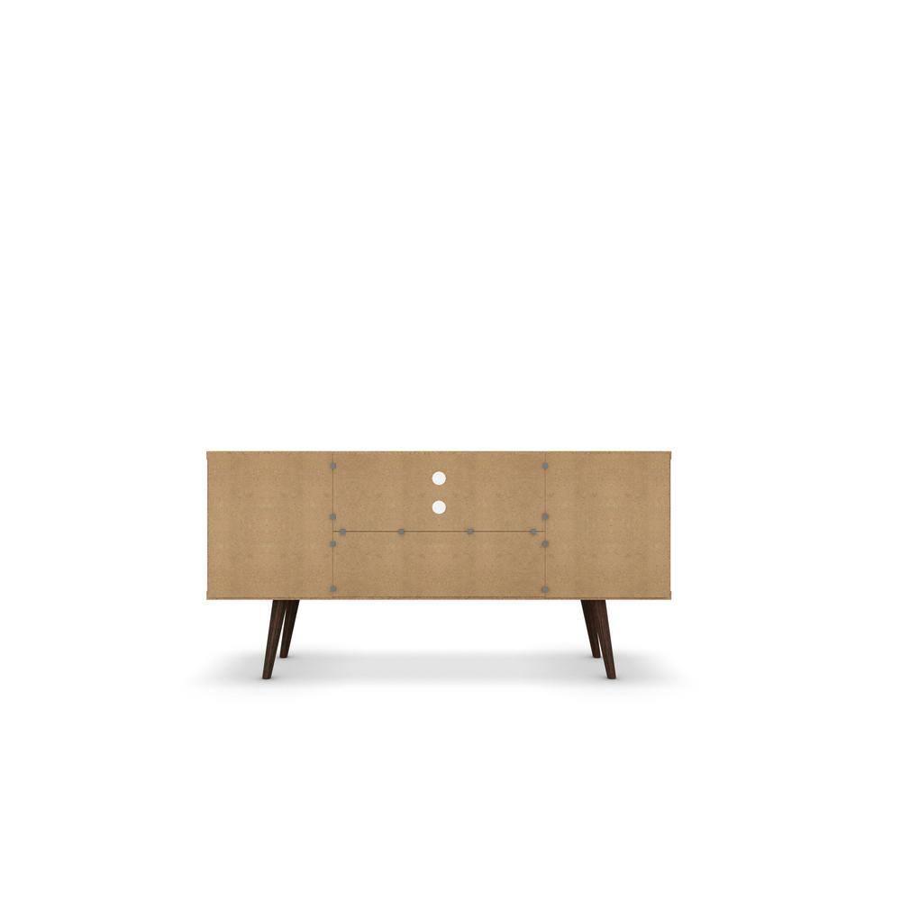 Manhattan Comfort Liberty 53 Inch Mid Century Modern TV Stand, Rustic Brown