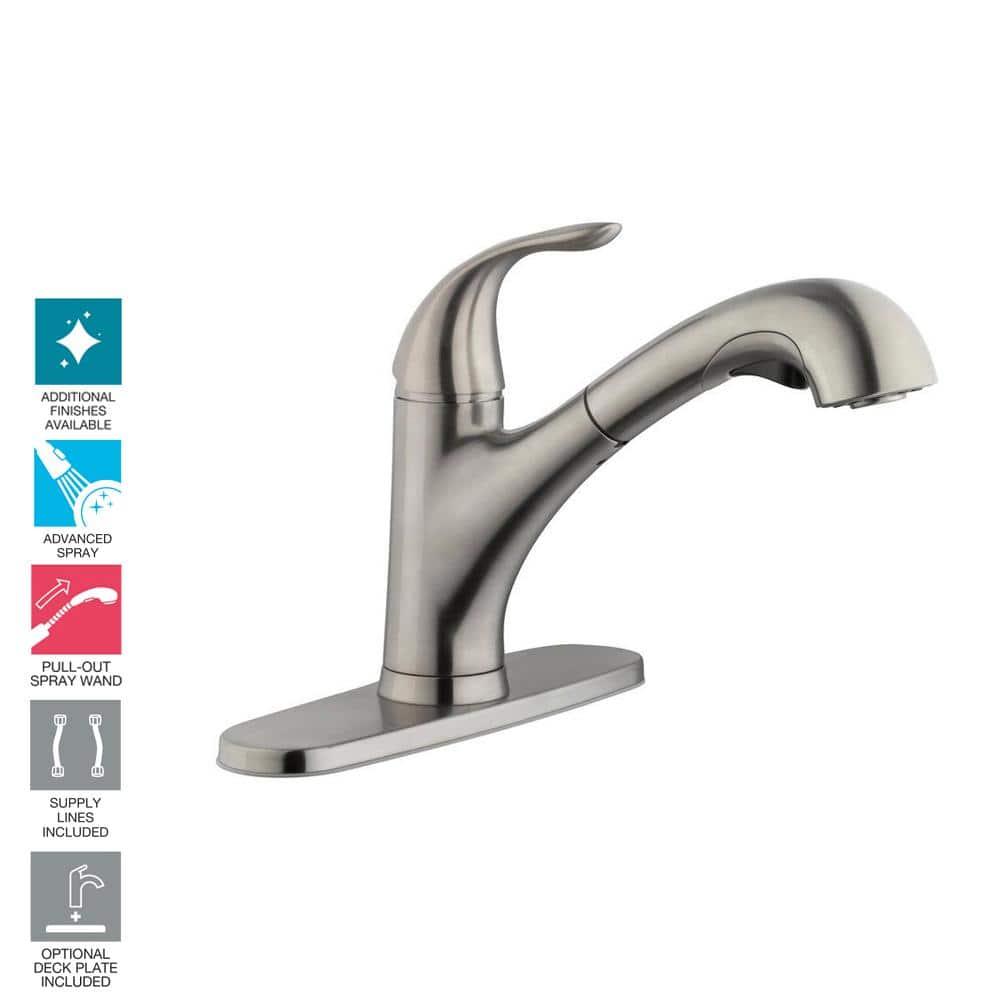 Glacier Bay Market Single-Handle Pull-Out Sprayer Kitchen Faucet in Stainless Steel
