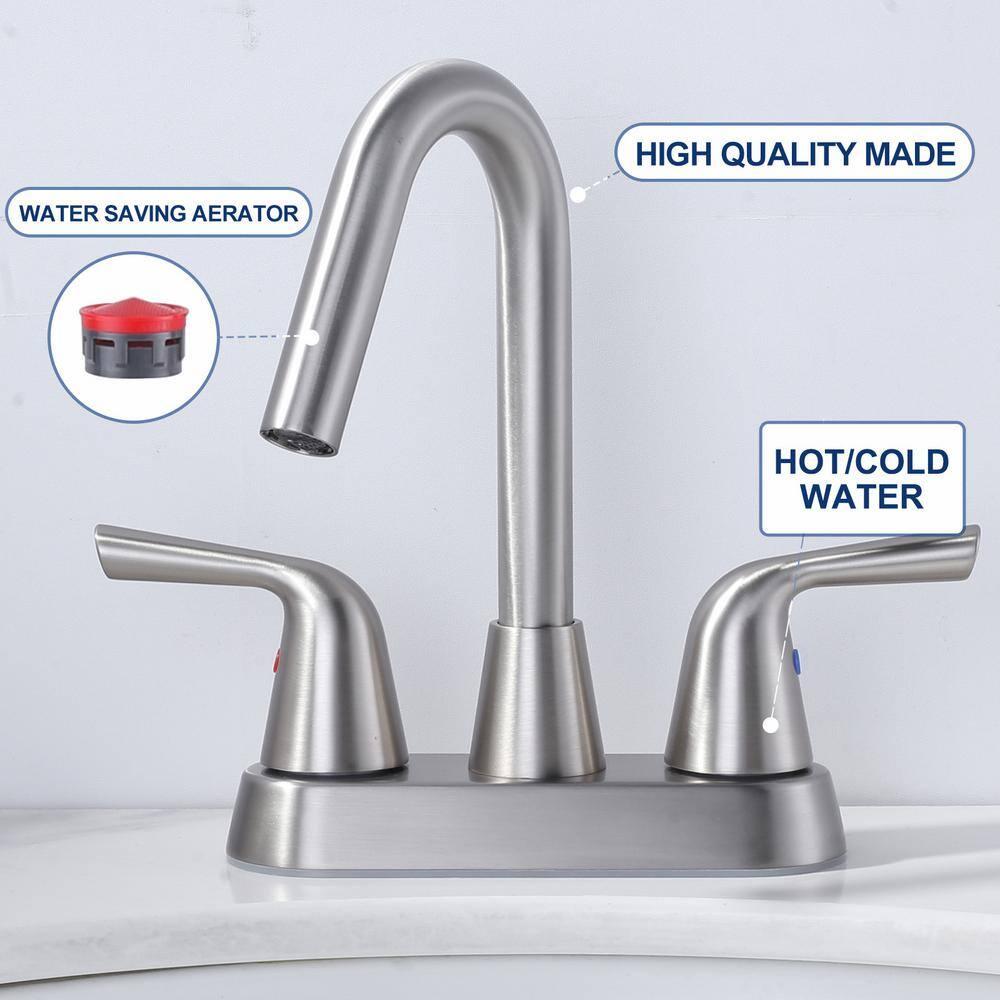 Centerset 2-handle Bathroom Faucet with Drain Assembly