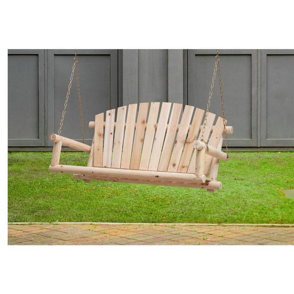 Anraja 4 Foot 2 Seat Porch Swing Hanging Wood, Unfinished