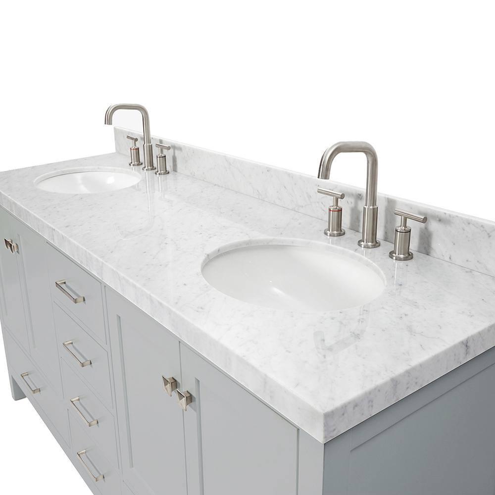 Cambridge 72'' Double Bathroom Vanity with Carrara Marble Top
