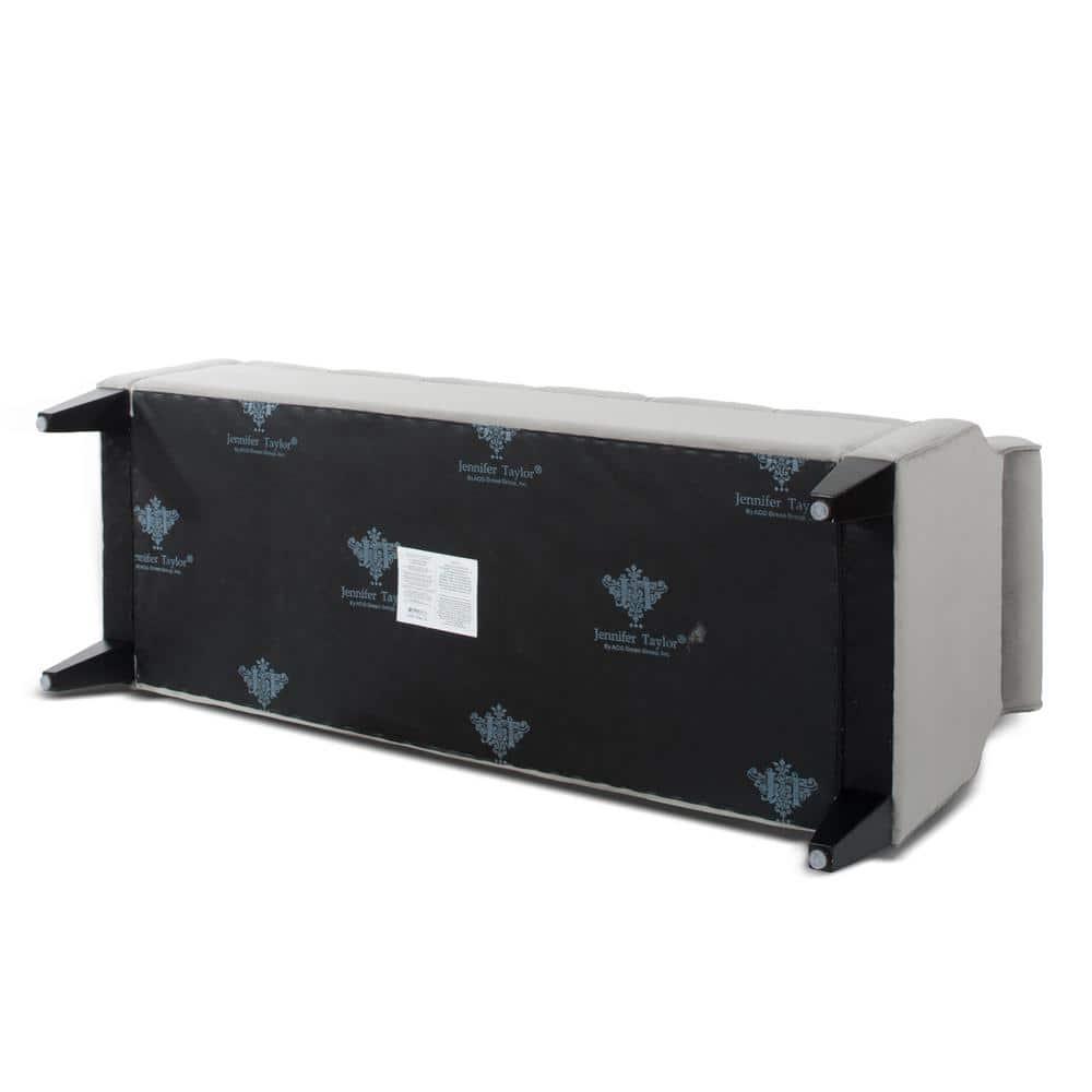 Jacqueline Tufted Roll Arm Storage Bench Grey