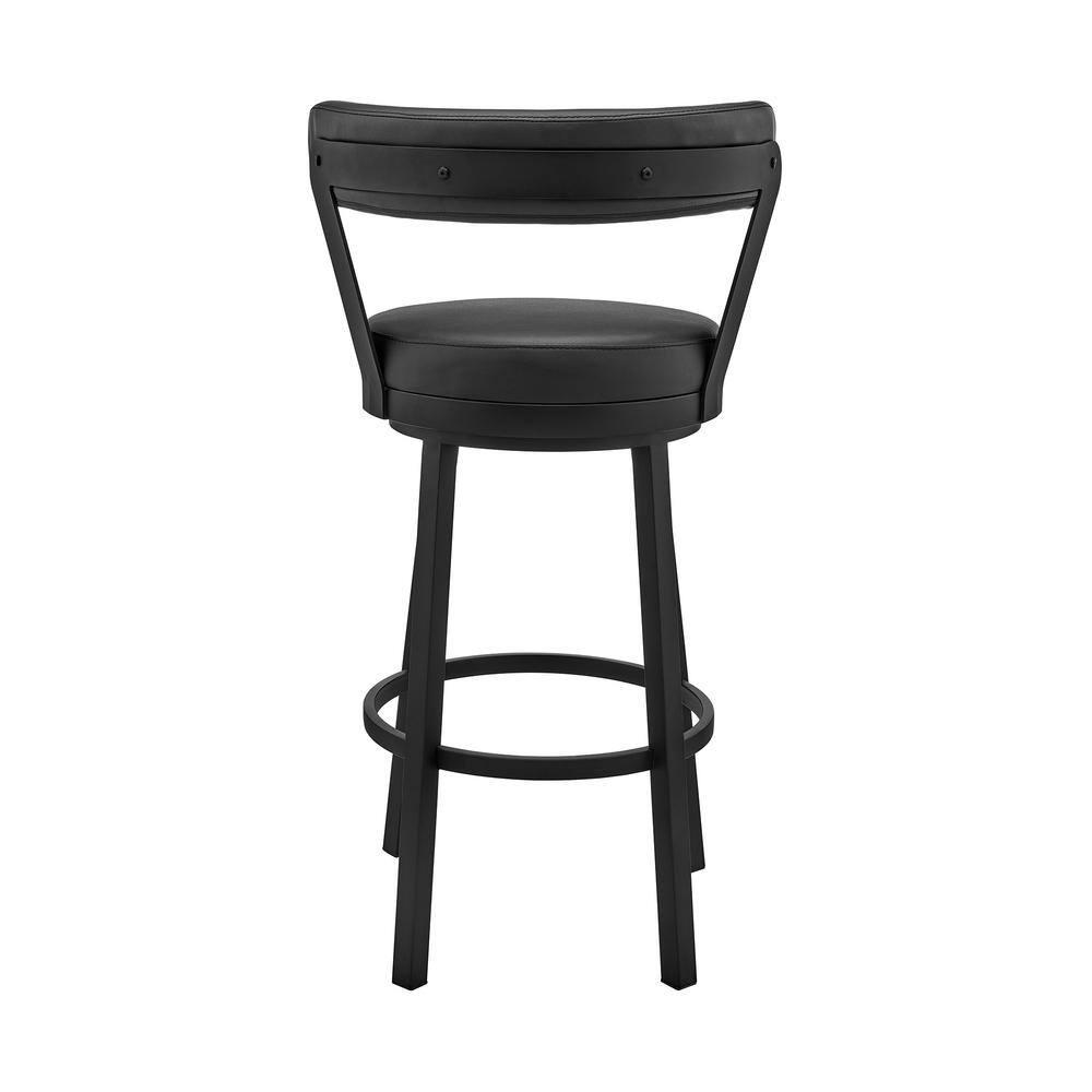 Armen Living Bryant Swivel 30 in. Faux Leather Bar Stool