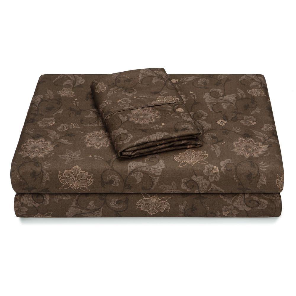 Chanasya Elegant Ultra Soft Floral Microfiber Percale Sheet Set