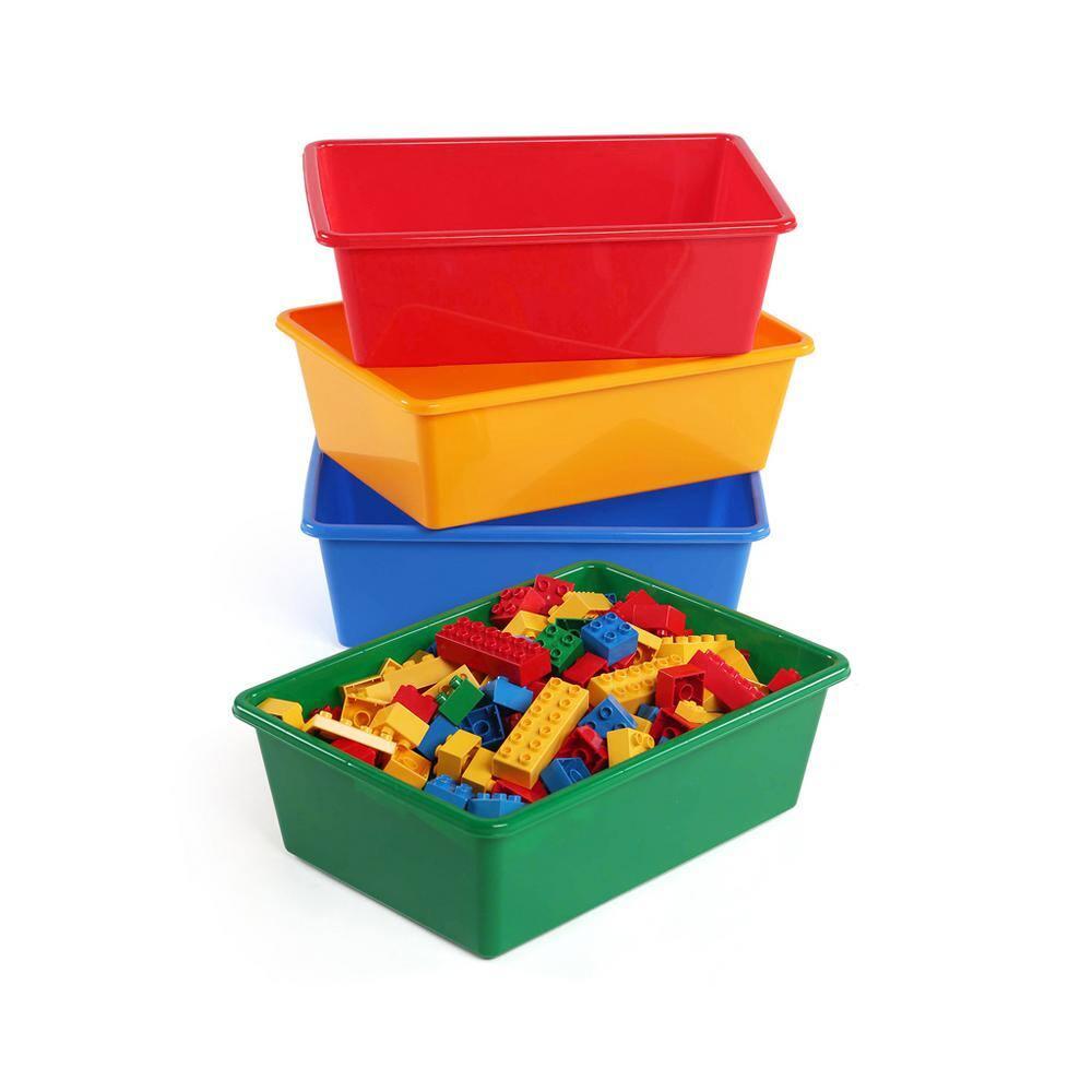 Humble Crew Large Plastic Storage Bins, Set of 4, Primary Colors