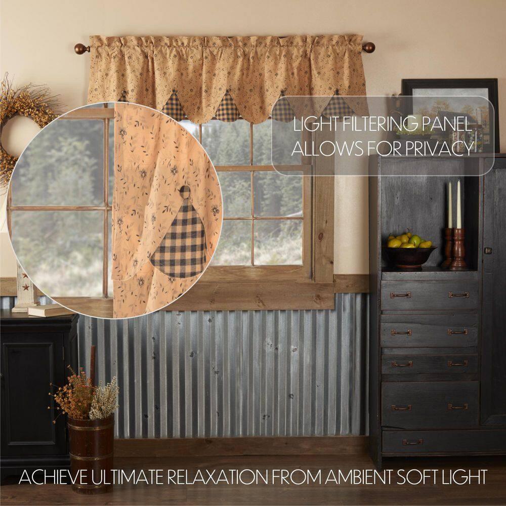 VHC Brands Maisie Valance 18x72 Country Curtain, Tan